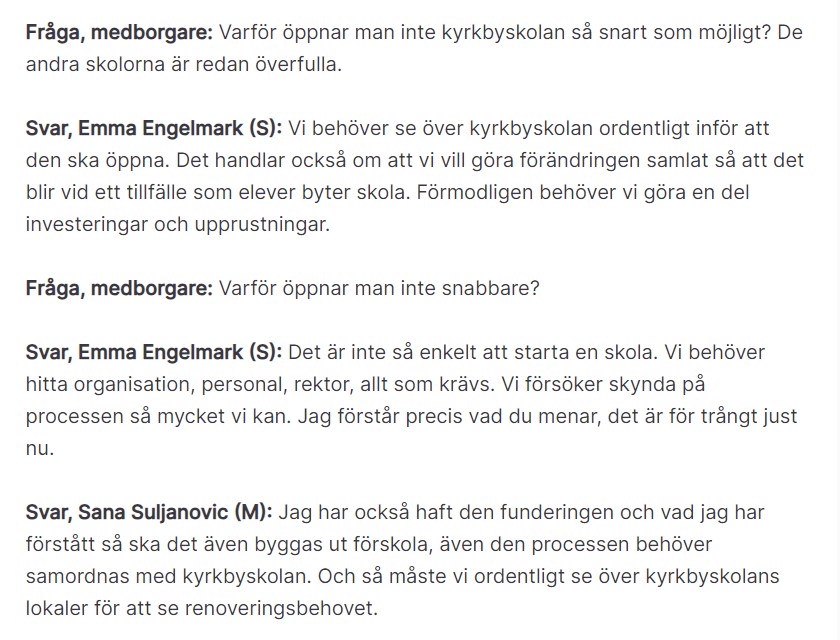 utdrag från en dialog om skolstrukturen