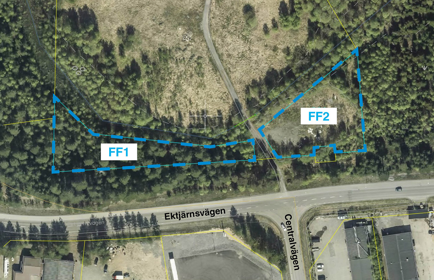 Tomterna FF1 och FF2 på Ektjärn, Storheden.